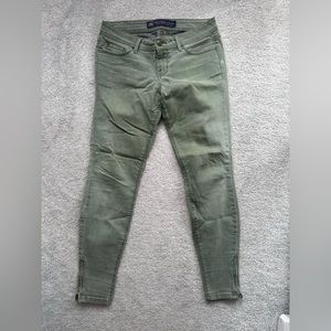 Green Skinny Jeans with Zipped Ankle Detail